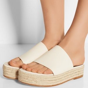 Tibi leather espadrilles slides